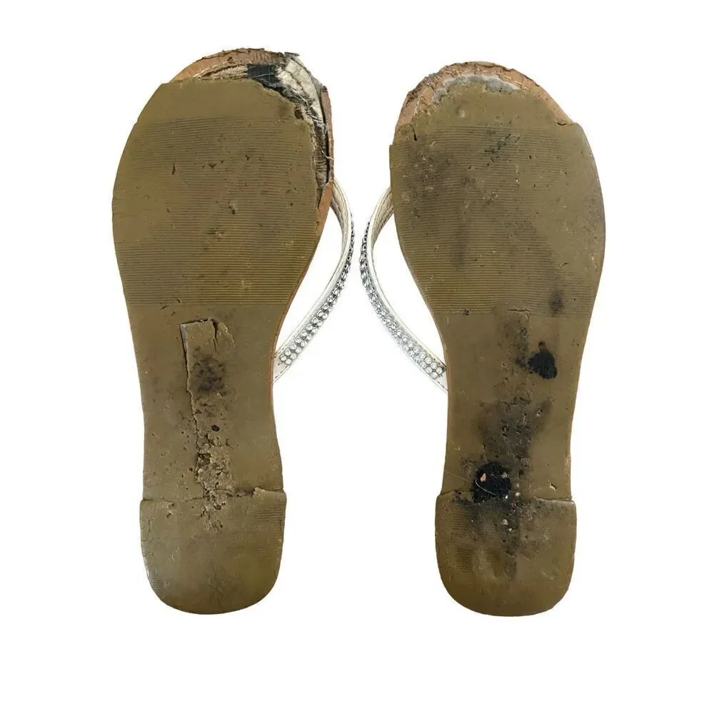 Soda Rhinestone Embellished Flip Flops Sandals